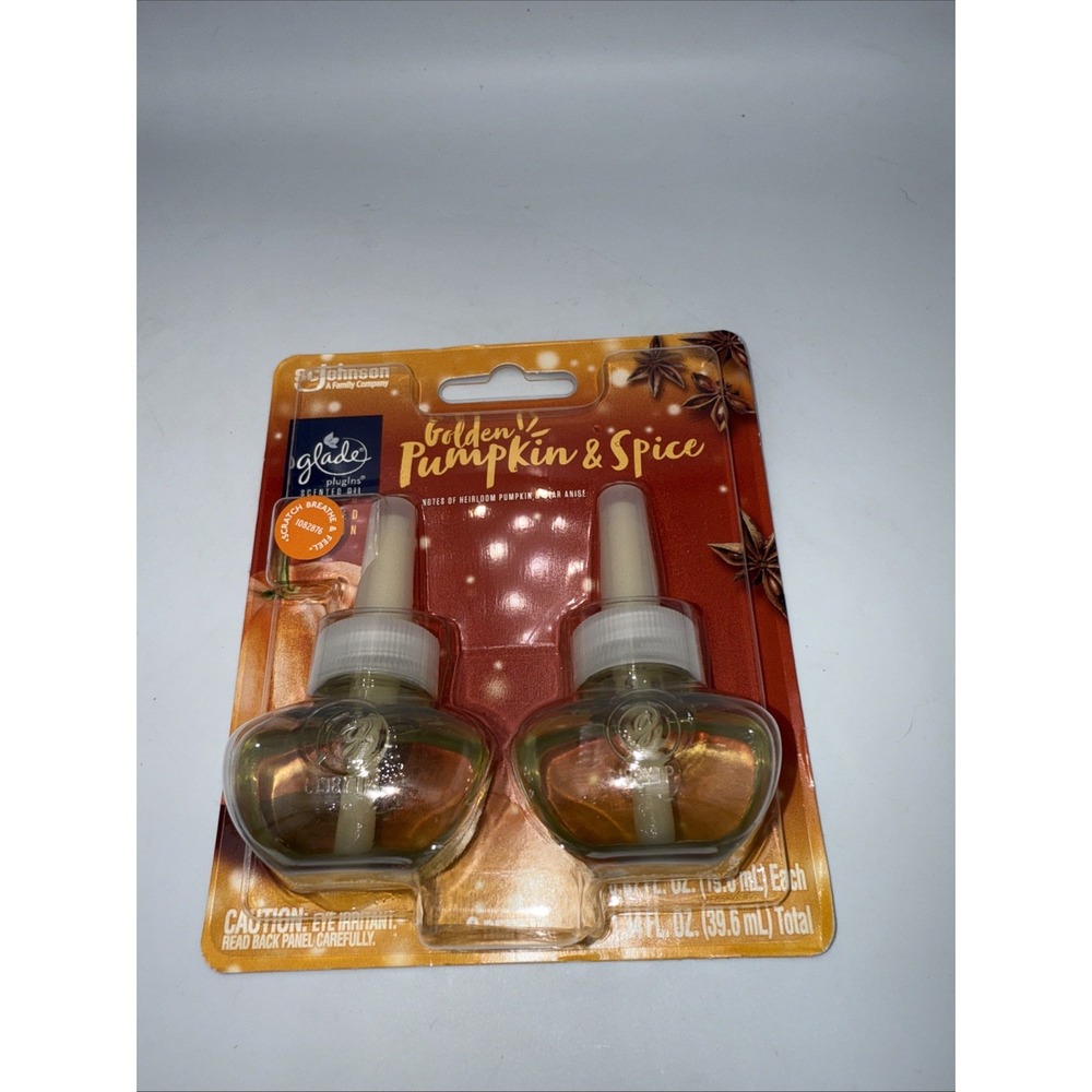 New Glade PlugIns Refills Air Freshener Essential Oils‎ Pumpkin Spice 1.3oz 2PK